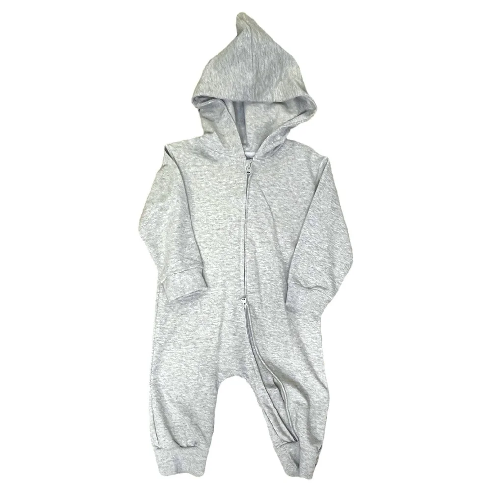 Peninsula Baby Unisex 90 2T Dinosaur Costume Coverall Jumpsuit Full Zip Gray NWT